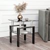 Piece Modern Tempered Glass Tea Table Coffee Table End Table