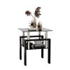 Piece Modern Tempered Glass Tea Table Coffee Table End Table