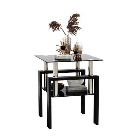 Piece Modern Tempered Glass Tea Table Coffee Table End Table