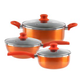 Stainless Steel 6-Piece Cookware Set: Mirror Polished, Induction Bottom, Straight Shape, SS Lids, Sturdy Handles and Knobs - as Pic