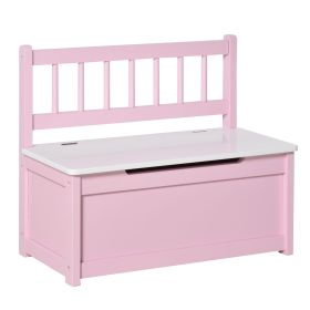 Qaba Toddler Toy Box Storage Bench with Large 27 L Interior, Kids Storage Bench Seat with Storage for Toddler Playroom Furniture