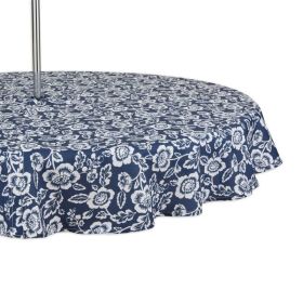 Outdoor Patio Table Decor Tablecloth with Zipper 60 Inch Round - As pic show - Style A