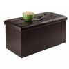 Ashford Ottoman with Accent Stools - Faux Leather - Espresso - Espresso