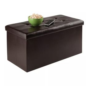 Ashford Ottoman with Accent Stools - Faux Leather - Espresso - Espresso