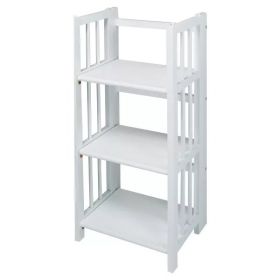 38" 3 Tier Folding Bookshelf - White