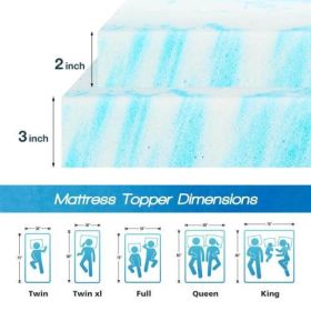 2-3 Inch Gel Memory Foam Mattress Topper Full Size Cooling Mattress Soft and Breathable Bed Topper School Bedroom Furniture