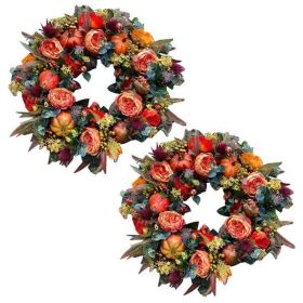Wreath for Front Door, 18'' Peony Wreath Summer Wreaths, Artificial Flower Wreath, Home Decor for Farmhouse, Front Door, Wall, Wedding
