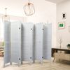Sycamore wood 8 Panel Screen Folding Louvered Room Divider - Old white - as Pic