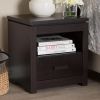 Bienna Modern and Contemporary Finished 1 Drawer Nightstand Dark Brown - Dark Brown