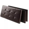 Ashford Ottoman with Accent Stools - Faux Leather - Espresso - Espresso