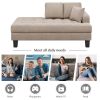 Deep Tufted Upholstered Textured Fabric 2 pieces Chaise Lounge set,2 Toss Pillow included,Living room Bedroom Use,Warm Gray - Gray