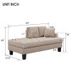 Deep Tufted Upholstered Textured Fabric 2 pieces Chaise Lounge set,2 Toss Pillow included,Living room Bedroom Use,Warm Gray - Gray