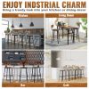 VEVOR Rustic Bar Stools Counter Height Round Bar Chairs with Backrest 29" 2 Set - Default