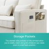 104" 4-Seater Modern Linen Fabric Sofa with Armrest Pockets and 4 Pillows,Minimalist Style Couch for Living Room, Apartment, Office,3 Colors  - Beige