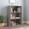 35.27" 3 Shelves Beginnings Bookcase Silver Sycamore - brown