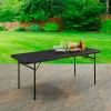 6 Foot Bi-Fold Plastic Folding Table, Black - Black