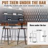 VEVOR Rustic Bar Stools Counter Height Round Bar Chairs with Backrest 29" 2 Set - Default