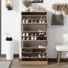 3-Drawer Shoe Storage Cabinet, 3-Tier Wood Shoe Rack Storage Organizer for Entryway - as Pic