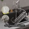 Sponge Holder for Kitchen Sink Adhesive Sponge Caddy Gray Shower Shelf with Hooks Stick on Shower Caddy No Drilling 1 Pack - Gray