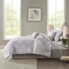 5 Piece Crushed Velvet Comforter Set - as Pic
