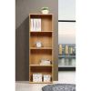 4-Shelf Wood Bookcase - Beech