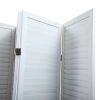 Sycamore wood 8 Panel Screen Folding Louvered Room Divider - Old white - as Pic