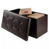Ashford Ottoman with Accent Stools - Faux Leather - Espresso - Espresso