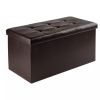 Ashford Ottoman with Accent Stools - Faux Leather - Espresso - Espresso