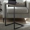 C-Shape Metal End Table, Espresso/Black Finish - Espresso/Black