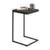C-Shape Metal End Table, Espresso/Black Finish - Espresso/Black