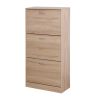 3-Drawer Shoe Storage Cabinet, 3-Tier Wood Shoe Rack Storage Organizer for Entryway - as Pic