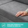 91*91" Modern Upholstered Living Room Sectional Sofa, L Shape Furniture Couch with 3 Pillows   - Gray