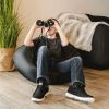 Classic Bean Bag Chair, Black Smartmax, Durable Polyester Nylon Blend, 2 feet Round - Black