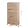 3-Drawer Shoe Storage Cabinet, 3-Tier Wood Shoe Rack Storage Organizer for Entryway - as Pic