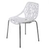 Modern Set of 4 Birds Nest Dining Side Chairs, Stackable Chairs with NonSlip Foot Pads for Indoor and Outdoor, White Silver - as Pic