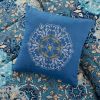 8 Piece Reversible Bed in a Bag, Deep Blue Damask, Granada, Queen - Deep Blue