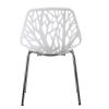 Modern Set of 4 Birds Nest Dining Side Chairs, Stackable Chairs with NonSlip Foot Pads for Indoor and Outdoor, White Silver - as Pic