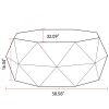 38.58"Three-dimensional Embossed Pattern Design American Retro Style Coffee Table - as Pic