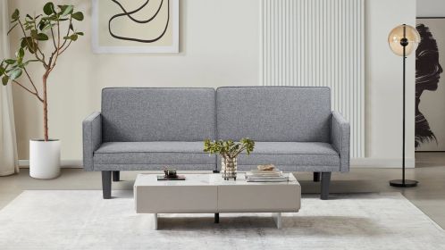 Futon Sofa Bed Convertible Sectional Sleeper Couch, Loveseat Bed with Tapered Legs for Living Room, Study, Dorm, Office (Color: as Pic)