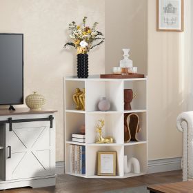 Corner Cabinet, Wooden Corner Storage Cabinet with USB and Outlets, Corner Cube Toy Storage Board Game Storage Cabinet for Bedroom, Living Room (Color: as Pic)