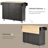 Rolling Mobile Kitchen Island with Solid Wood Top and Locking Wheels,52.7 Inch Width,Storage Cabinet and Drop Leaf Breakfast Bar,Spice Rack, Towel Rac