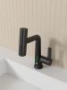 Pull-Out Lift LED Temperature Digital Display Bathroom Basin Faucet, Single Handle 360° Rotatable Waterfall 3-in-1 Basin Tap with Adjustable Height -