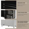 Rolling Mobile Kitchen Island with Solid Wood Top and Locking Wheels,52.7 Inch Width,Storage Cabinet and Drop Leaf Breakfast Bar,Spice Rack, Towel Rac